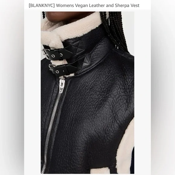 BLANKNYC Vegan Leather and Sherpa Vest - Picture 2 of 6